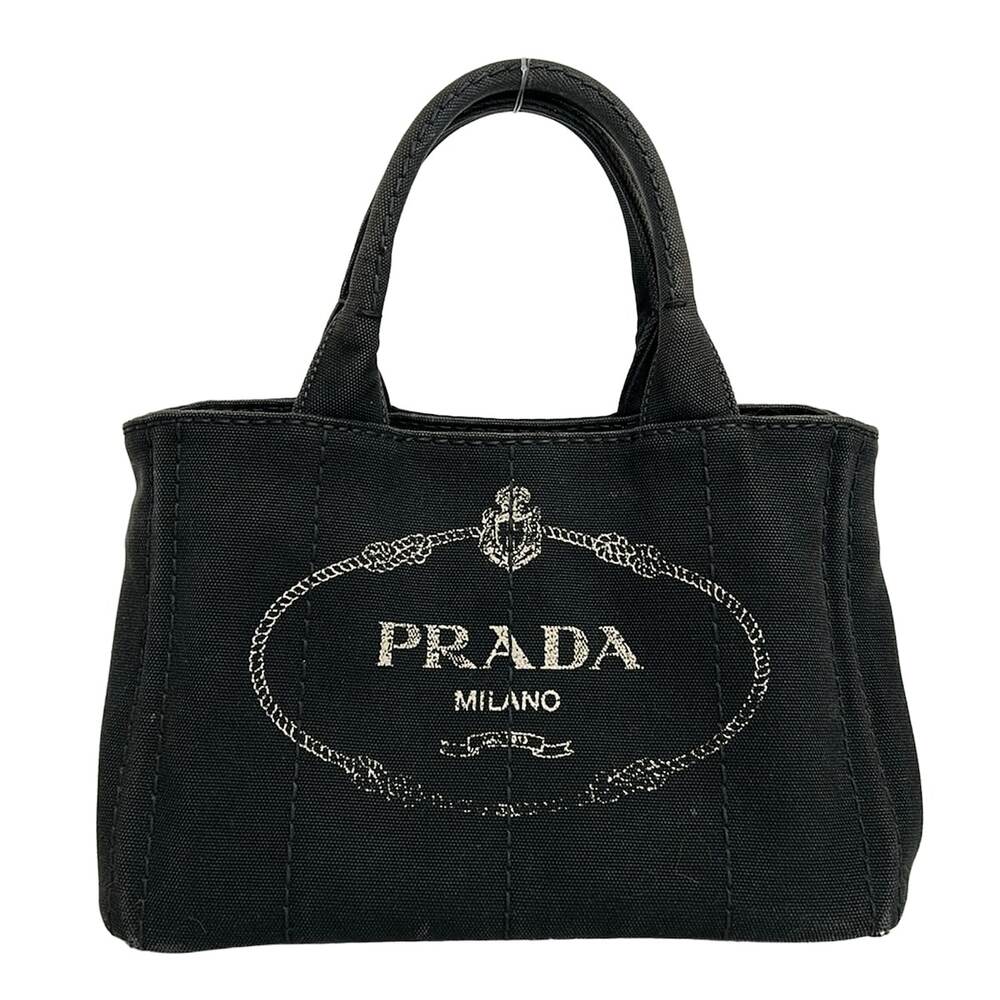 Prada Canapa Tote Bag 1BG439 Black Cream